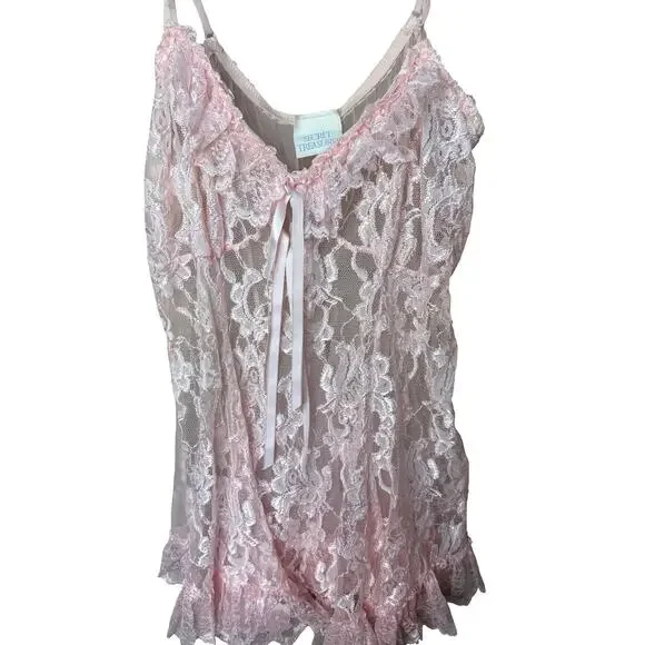 Secret Treasures Lingerie Pink Lace - Picture 3 of 8